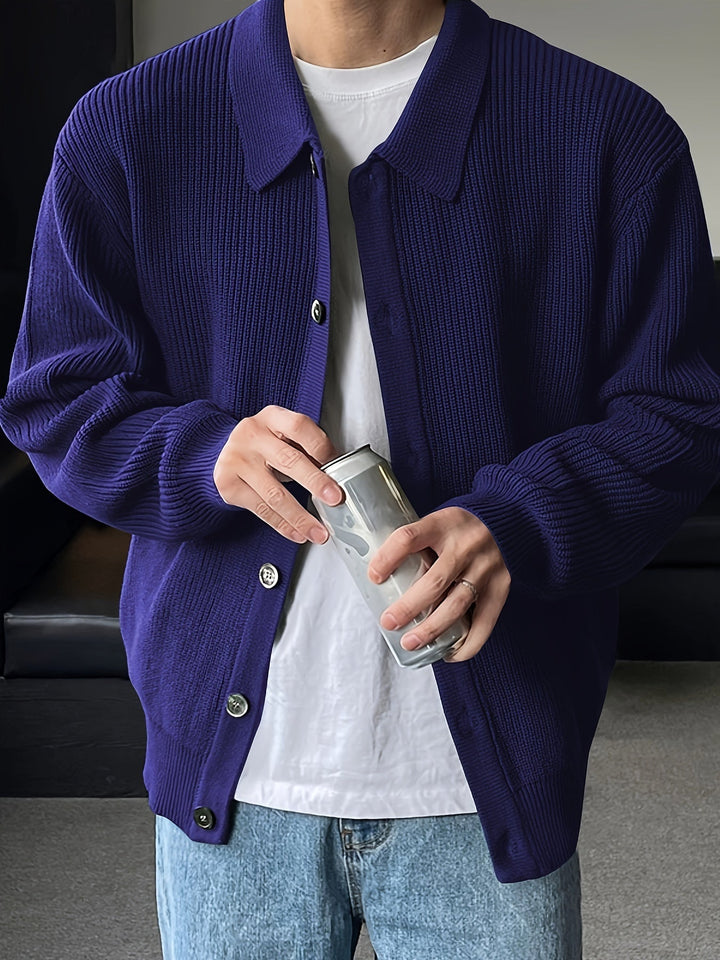 Levoire | Confortables Pulls Pour Hommes À Boutons Bleu