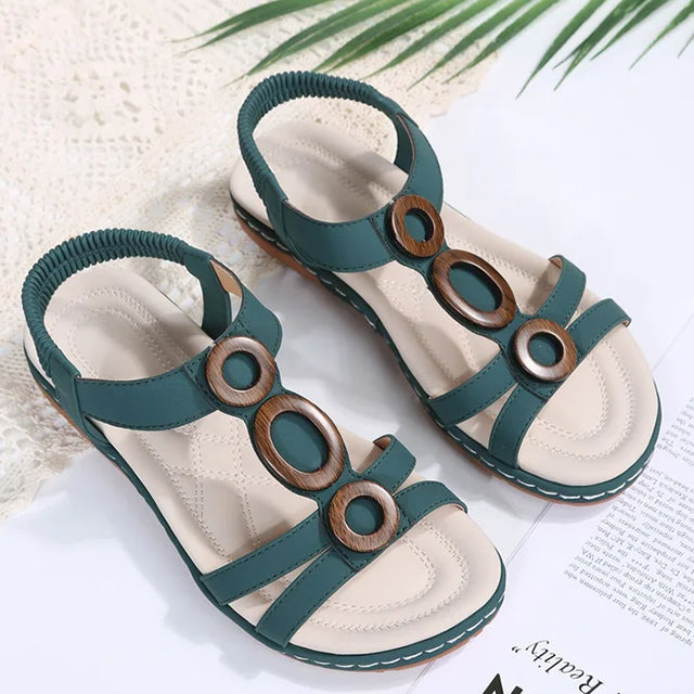 Levoire | Sandales Plates Avec Semelle Ergonomique Et Lacets Pour Femmes