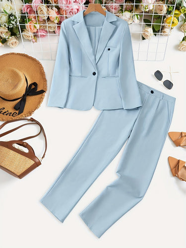 Levoire | Blazer à col retourné Pantalons taille haute Ensemble deux pièces