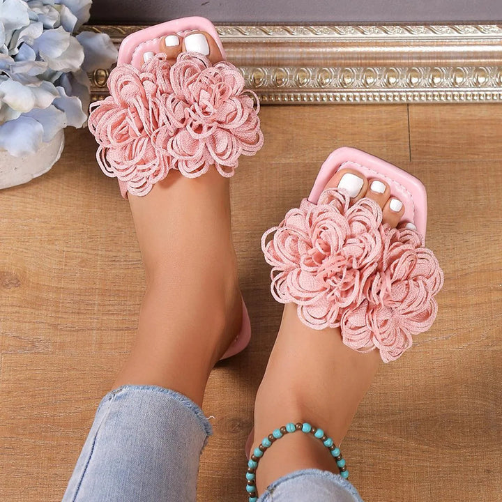Levoire | Ballerines plates avec des fleurs Rosa