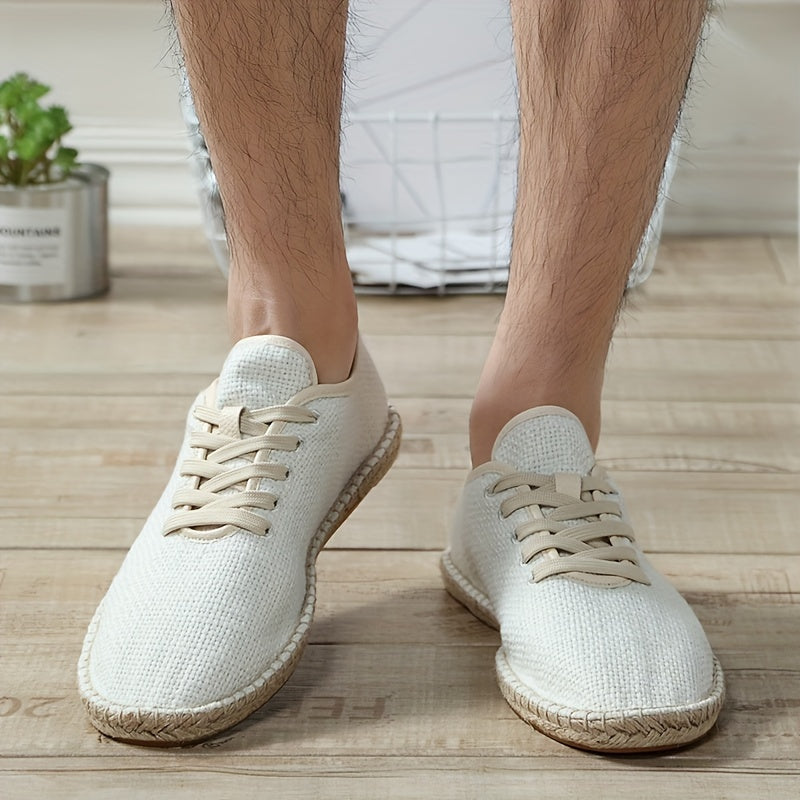 Levoire | Espadrilles Pour Hommes À Lanières Blanc