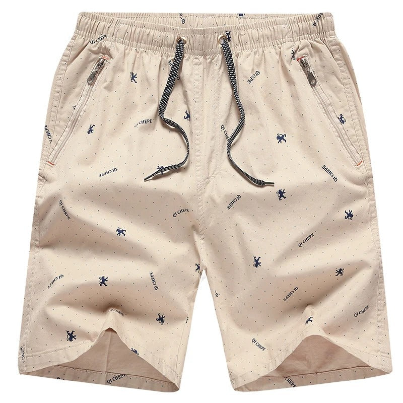Levoire | Bleu Beige Shorts De Bain Pour Hommes Avec Poches Zippées