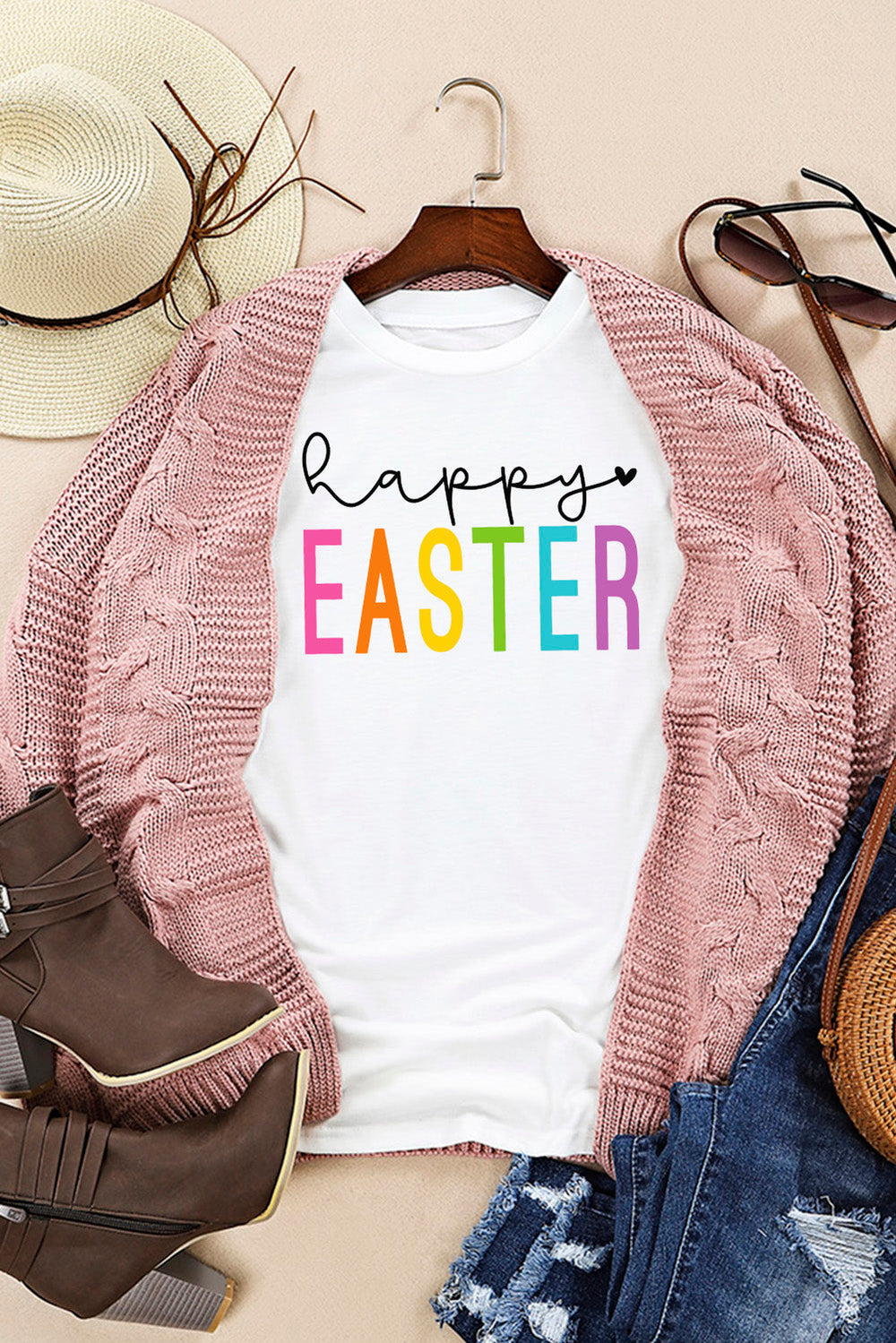 Levoire | BONNES PÂQUES Encolure ronde Manches courtes T-shirt