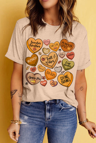 Levoire | Cœur Graphique Col Rond Manches Courtes T-shirt