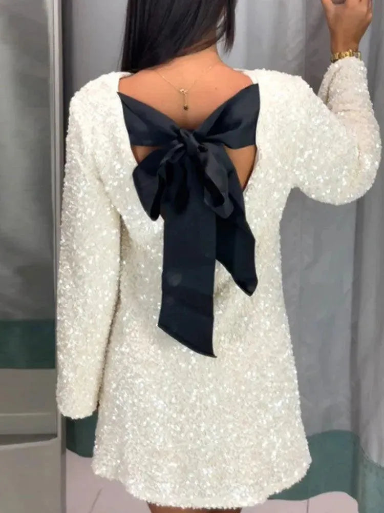 Levoire | Robe avec des paillettes pour femmes Blanc