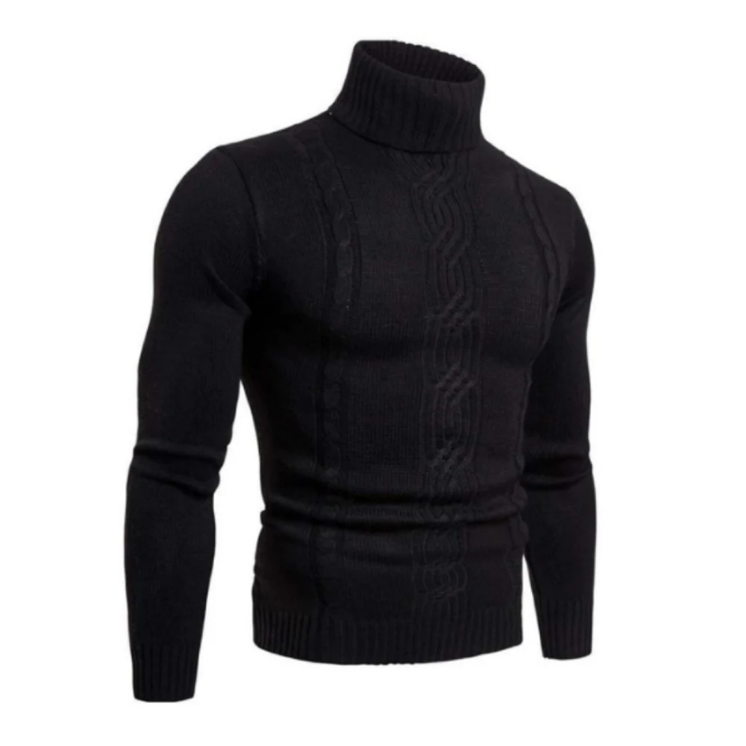 Levoire | Hector Pull En Coton Pour Hommes Avec Motif En Torsades Noir