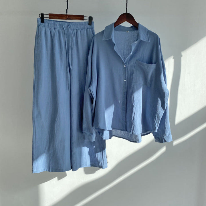 Levoire | Ensemble Élégant En 2 Pièces Avec Chemise & Pantalon Large