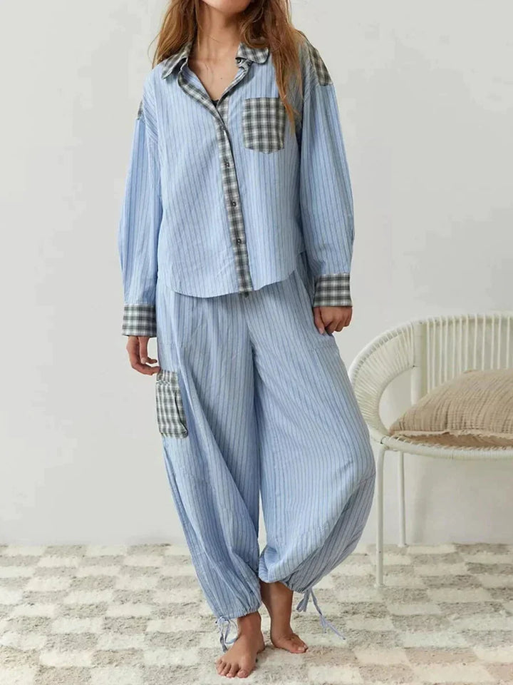 Levoire | Ensemble De Pyjama Confortable Et Décontracté Bleu