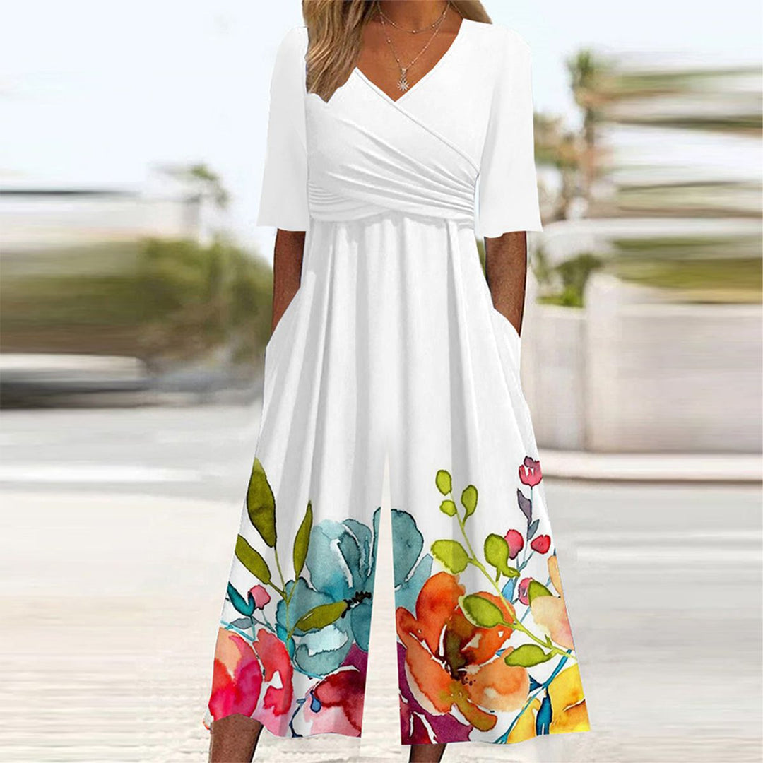 Levoire | Imprimé Fleur Pantalon À Poches Blanc