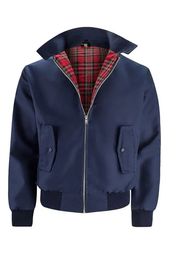 Levoire | Veste Élégante Avec Doublure Carreau bleu foncé
