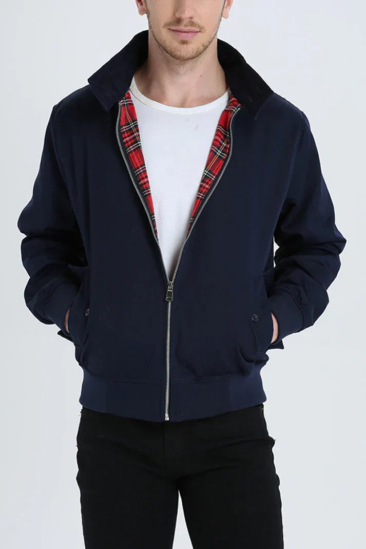 Levoire | Veste Bomber Classique Homme à Doublure Carreaux Merensininen Noir