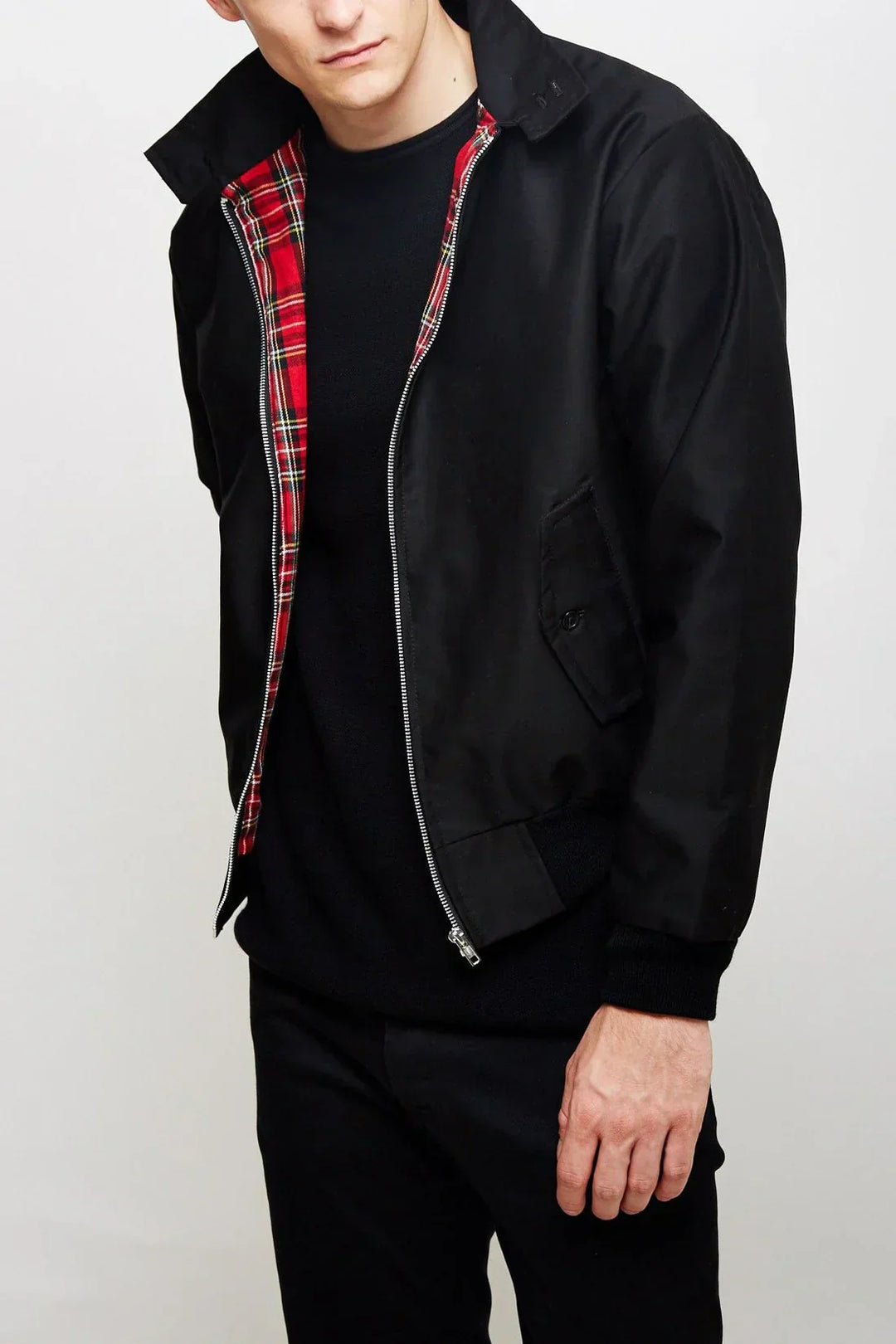Levoire | Veste Bomber Classique Homme à Doublure Carreaux Noir