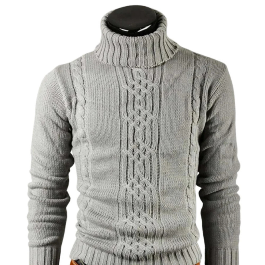 Levoire | Hector Pull En Coton Pour Hommes Avec Motif En Torsades Gris