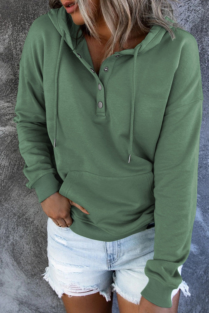 Levoire | Sweat À Capuche En Fleece Avec Détails En Bouton Vert menthe