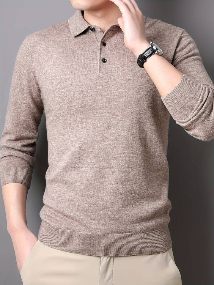 Levoire | Rento Tricoté Pull Homme En Laine Avec Revers Dans Une Couleur Non Combinée Couleur kaki