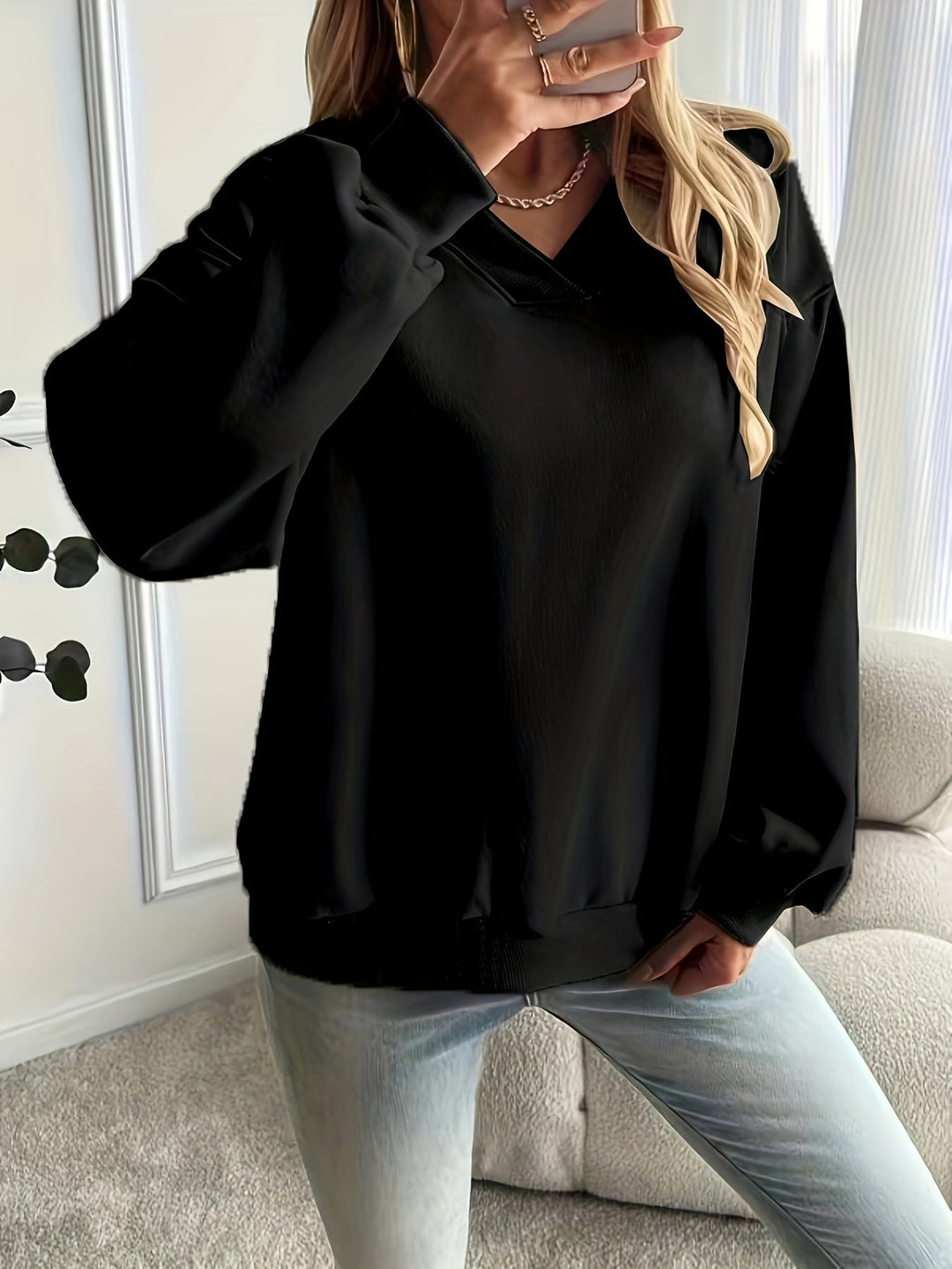 Levoire | Sweatshirt À Col Rond Avec Épaules Tombantes