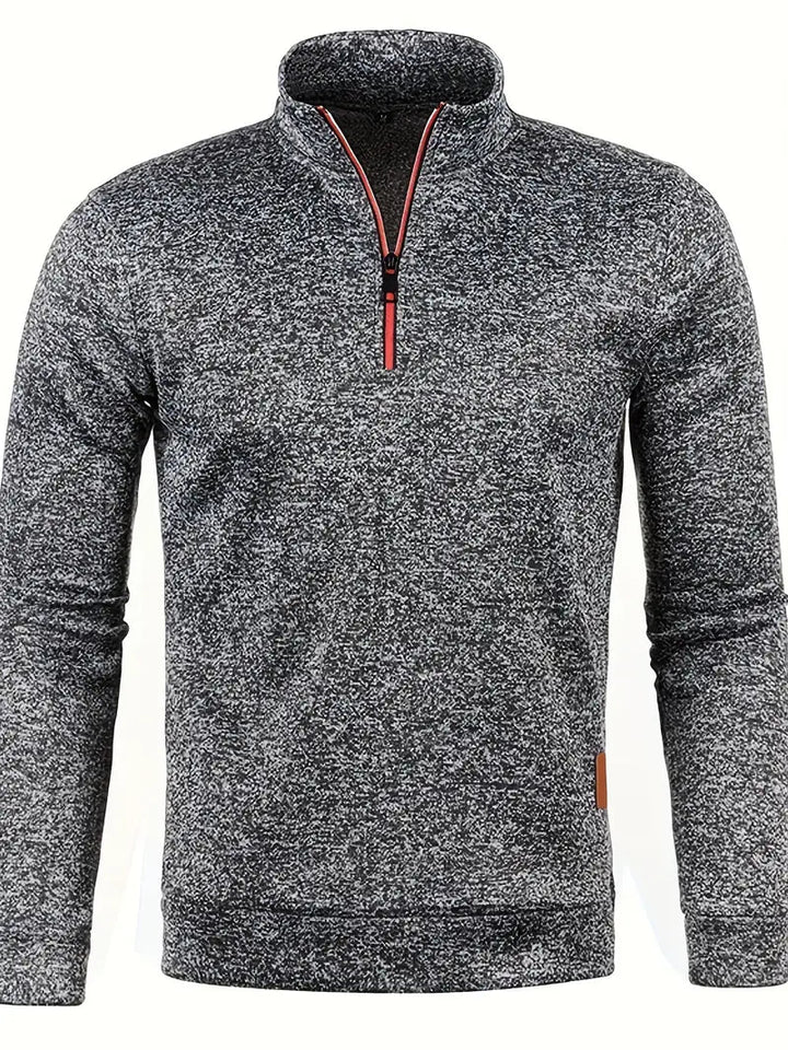 Levoire | Rento Manches Longues Fleece Halb Ykk Zippée Sweatshirt Gris foncé