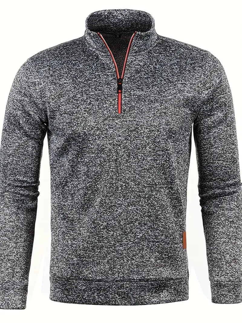 Levoire | Rento Manches Longues Fleece Pull à Demi-Zip gris foncé