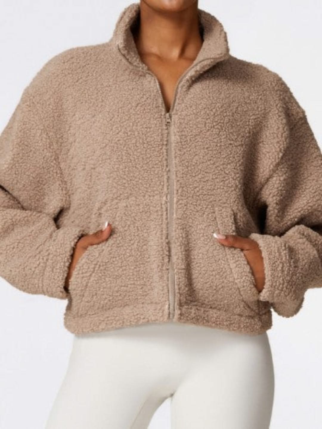 Levoire | Veste En Cachemire Avec Fermeture Éclair Pour Femmes Camelinbrun