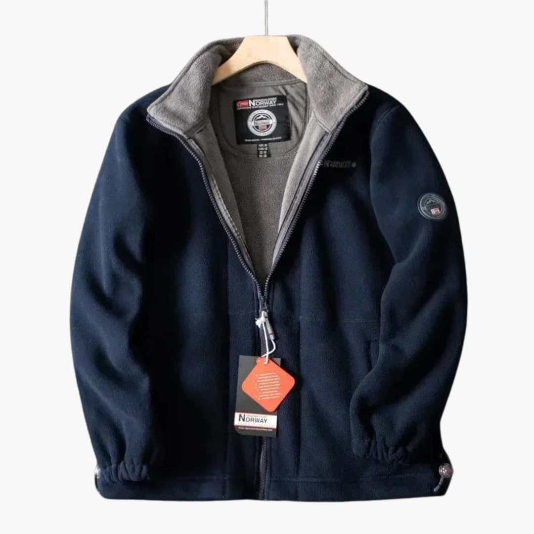 Levoire | Pull Fleece Long À Zippé Chaleureux Bleu