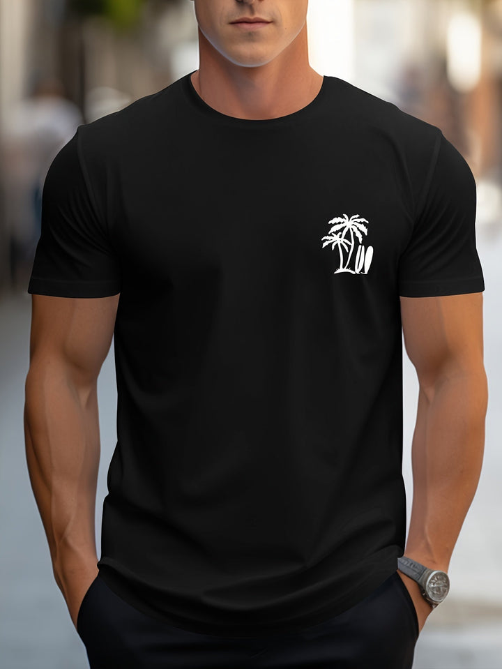 Levoire | Rennon Été T-Shirt Avec Motif De Palmier En Bois De Coco En Vert Menthe Noir