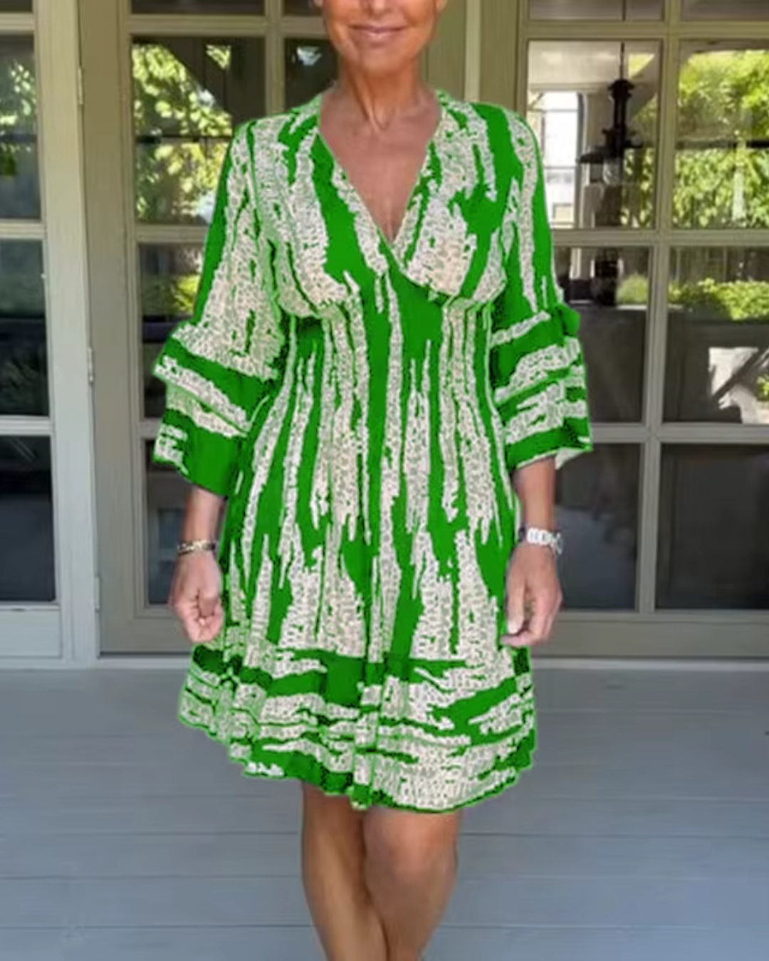 Levoire | Robe coupée avec imprimé floral Vert