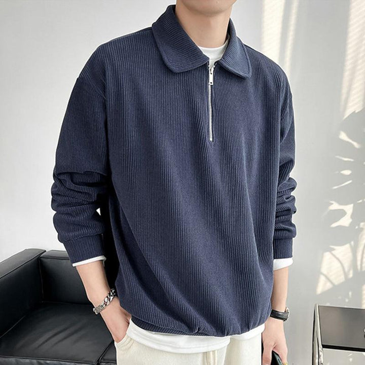Levoire | Pull À Demi Zip Bleu