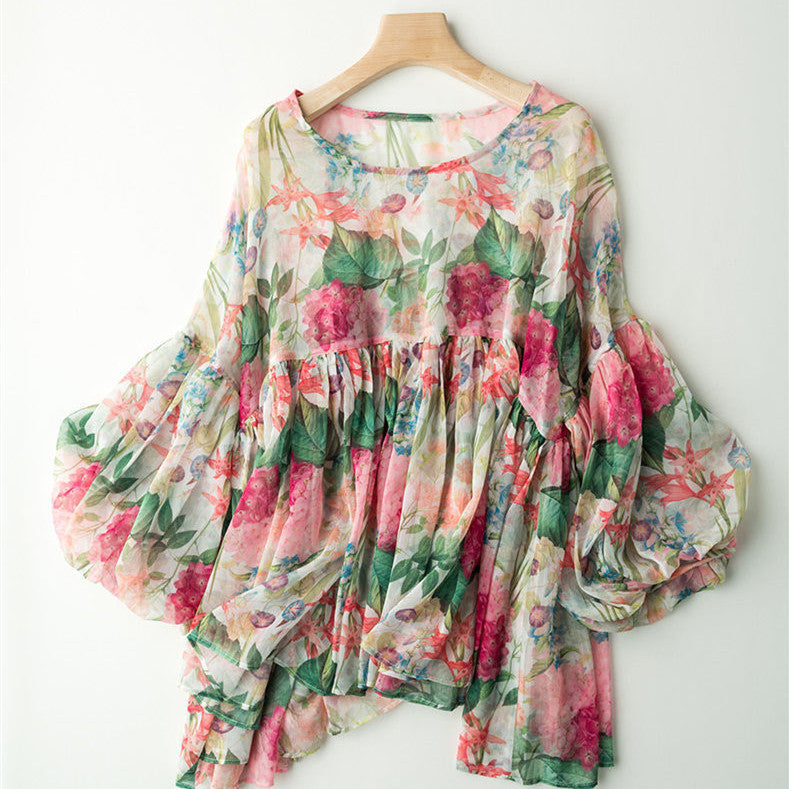 Levoire | Blouse bébé à col rond et coupe ample Motif floral