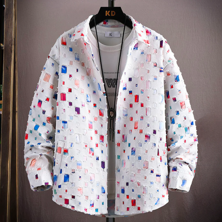 Levoire | Polo Chemise Bouton Bas Pour Hommes Multicolore
