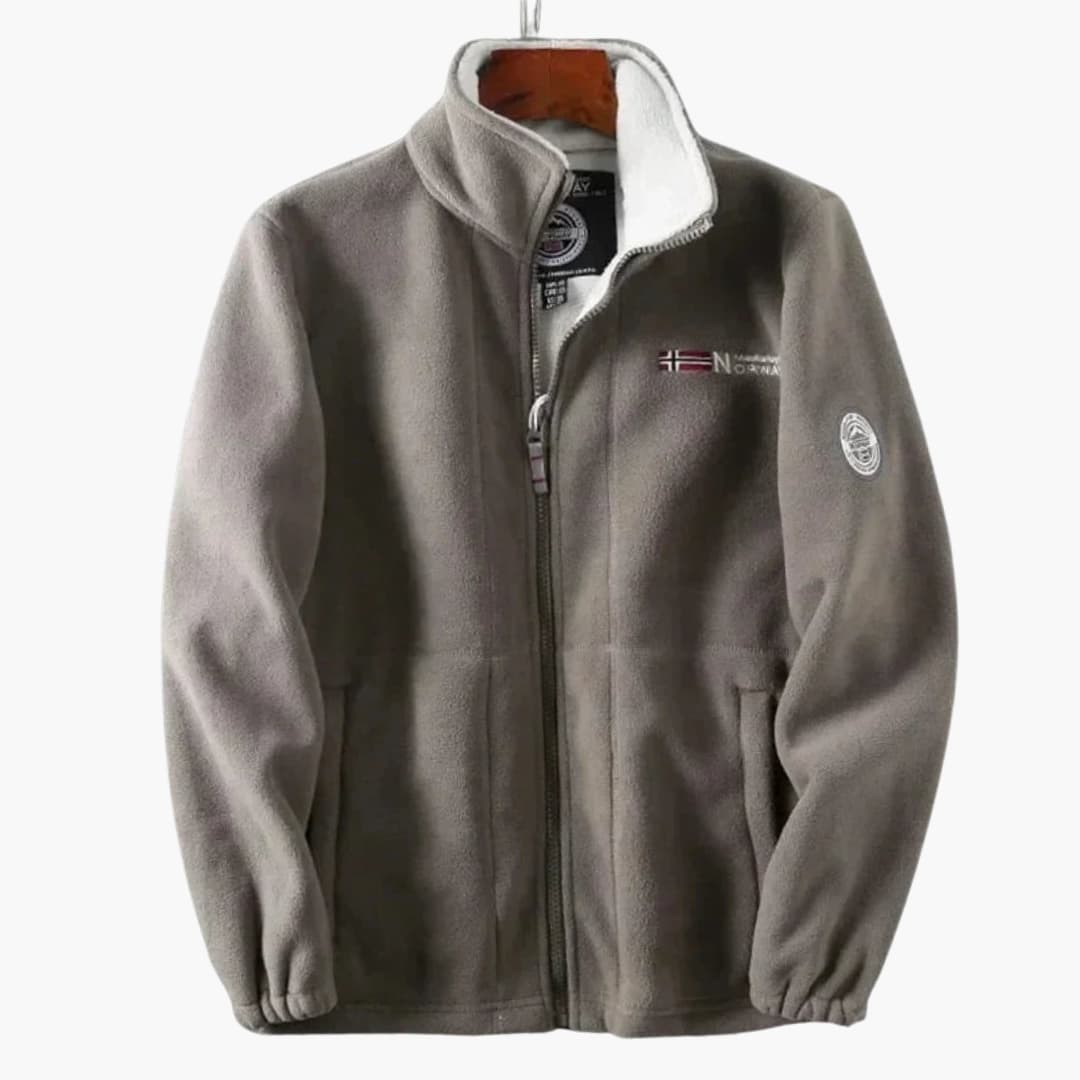 Levoire | Pull Fleece Long À Zippé Chaleureux Gris clair