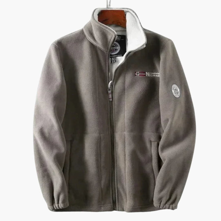 Levoire | Pull Fleece Long À Zippé Chaleureux Gris clair