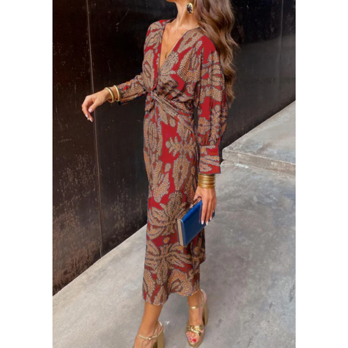 Levoire | Robe maxi élégante avec décolleté en V pour femmes