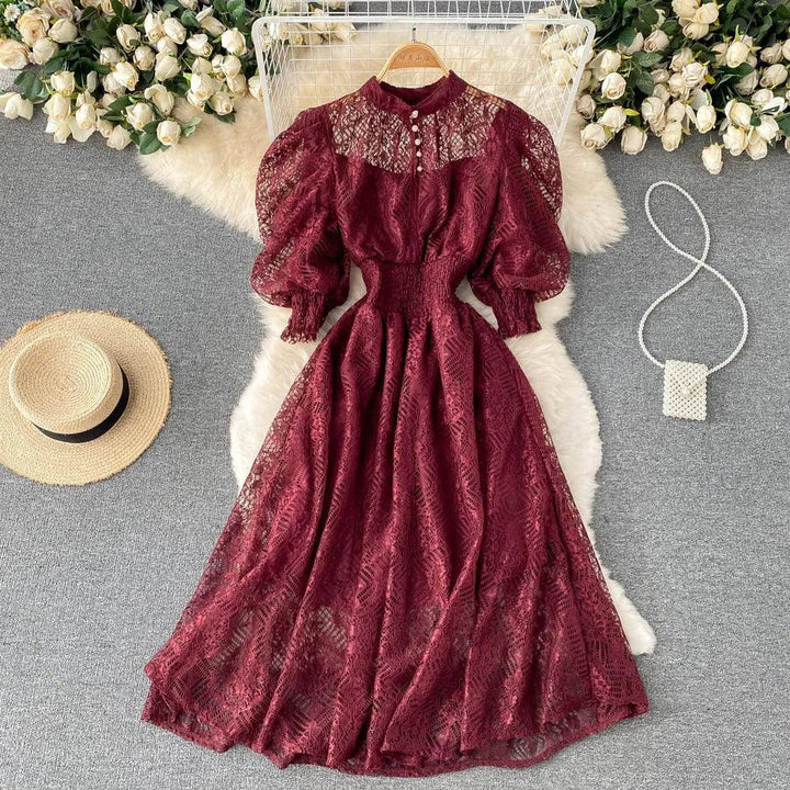 Levoire | Robe en dentelle vintage élégante Rot Une taille