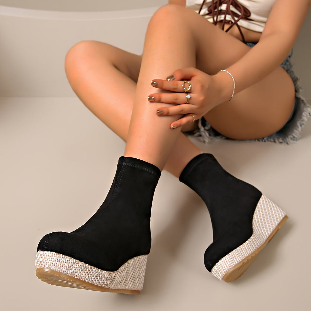 Levoire | Bottines À Talons Wedge Confortables Pour Femmes À Bout Rond