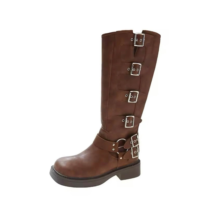 Levoire | Bottes Avec Boucles Et Talon Braun