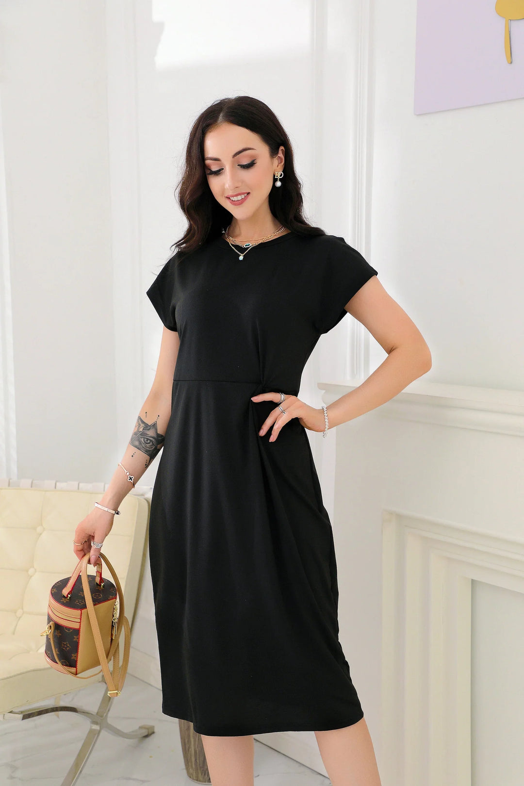 Levoire | Robe mi-longue intemporelle à encolure ronde 2XL