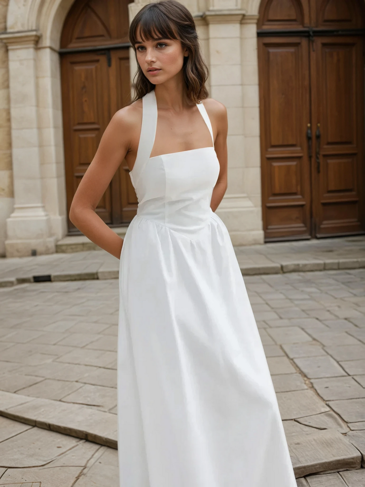 Levoire | Robe Longue A-Ligne En Coton Et Dentelle De Lin Élégante