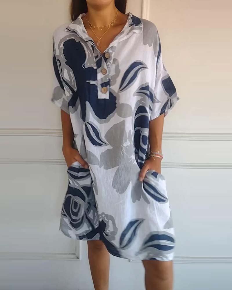 Levoire | Robe À Imprimé De Pot De Fleurs Avec Poches Revers