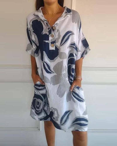 Levoire | Robe À Imprimé De Pot De Fleurs Avec Poches Revers