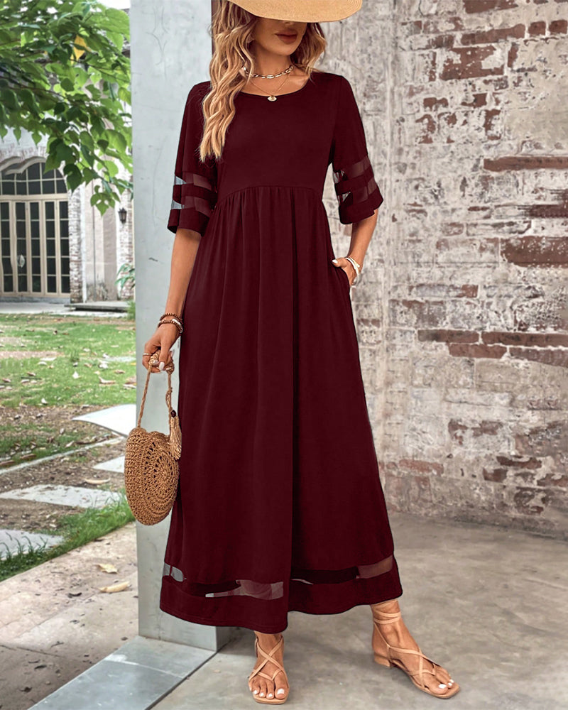 Levoire | Robe élégante à col rond Bordeaux