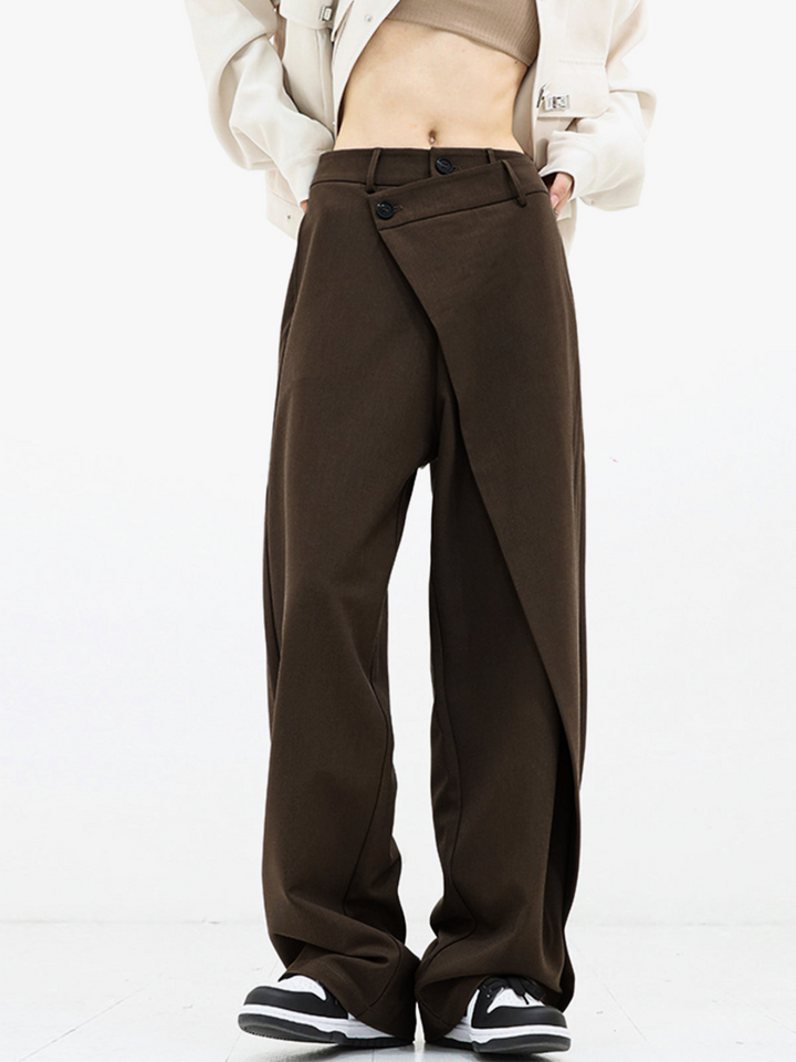 Levoire | Pantalon ample asymétrique Marron foncé