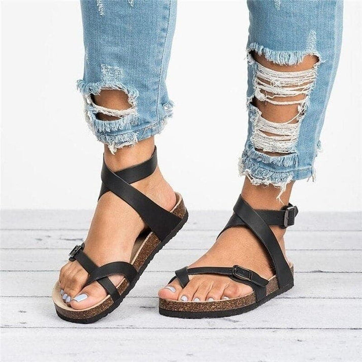 Levoire | Sandales Élégantes Avec Des Sangles En Cuir Noir