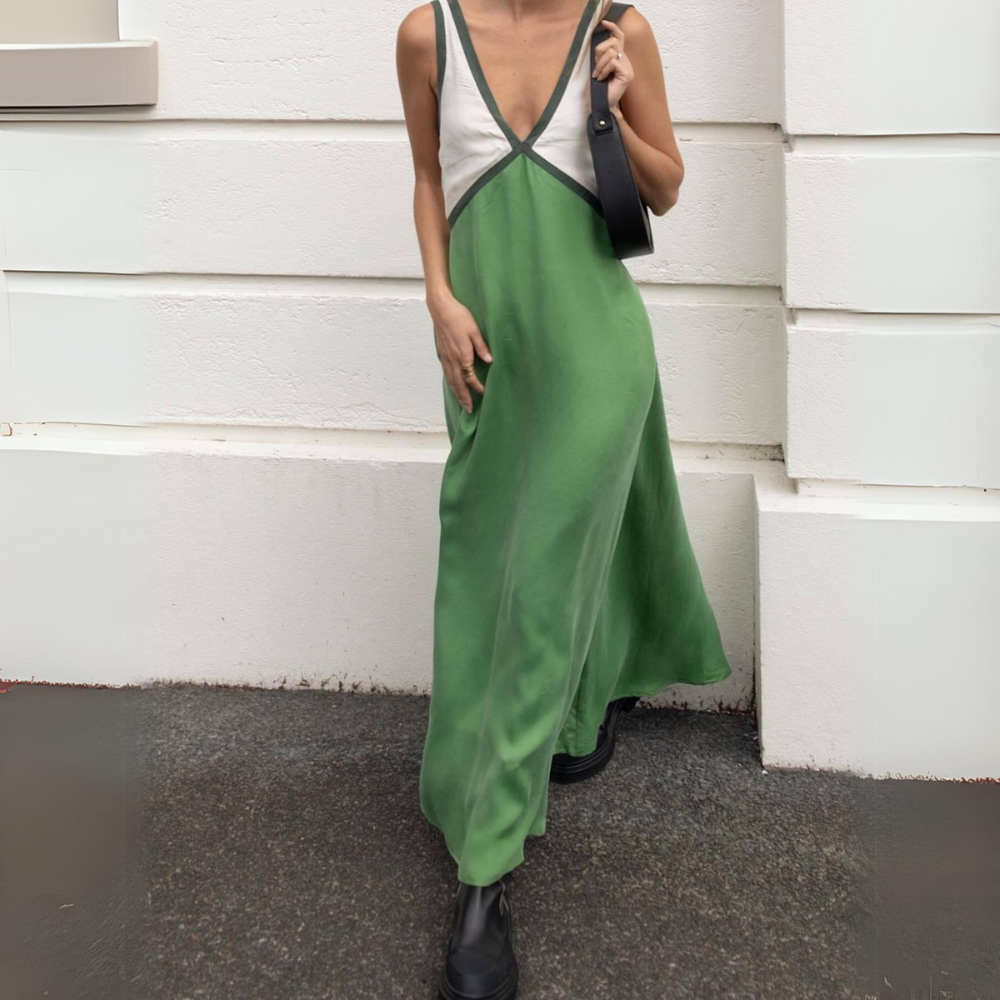 Levoire | Robe Longue Élégante Faite À La Main Vert