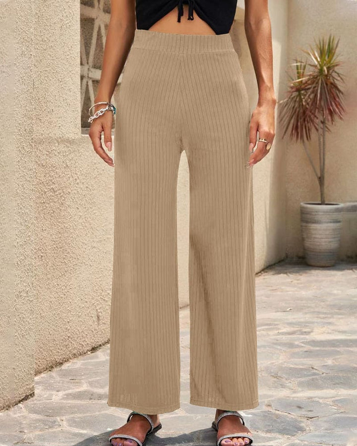 Levoire | Pantalon Élastique À Jambe Large Beige