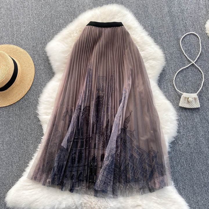 Levoire | Printemps Plissé Midi Une taille Braun