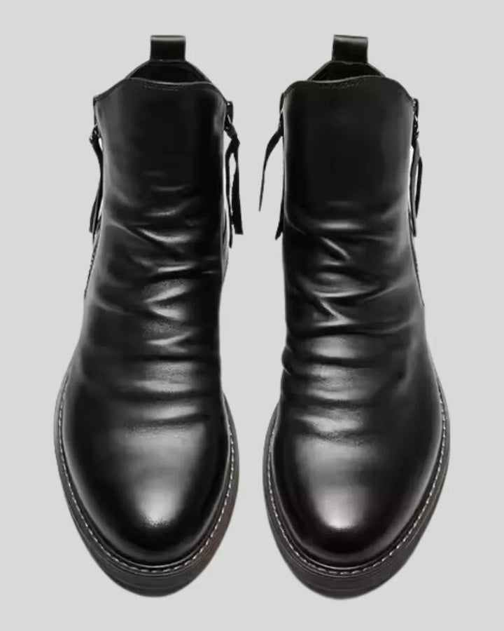 Levoire | Bottes En Cuir Unisexe Avec Fermeture Éclair Latérale