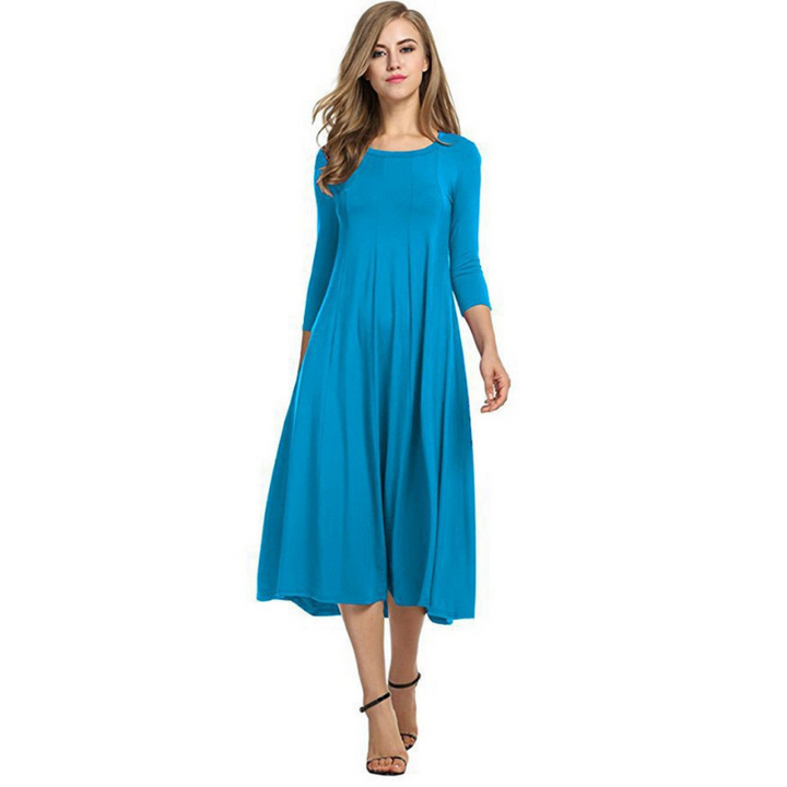 Levoire | Lssig Chic Styl Robe Trois Quarts Bleu ciel