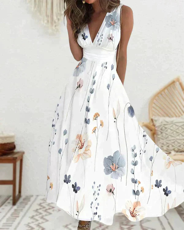 Levoire | Robe Élégante À Fleurs Blanches
