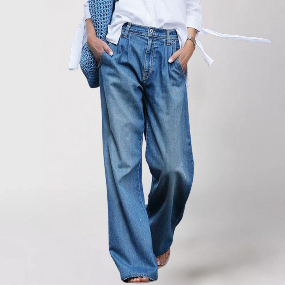 Levoire | Jean Pour Femme Taille Large Et Confortable Bleu