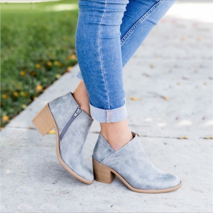 Levoire | Bottes Chelsea Hautes Avec Fermeture Éclair Sur Le Côté Gris
